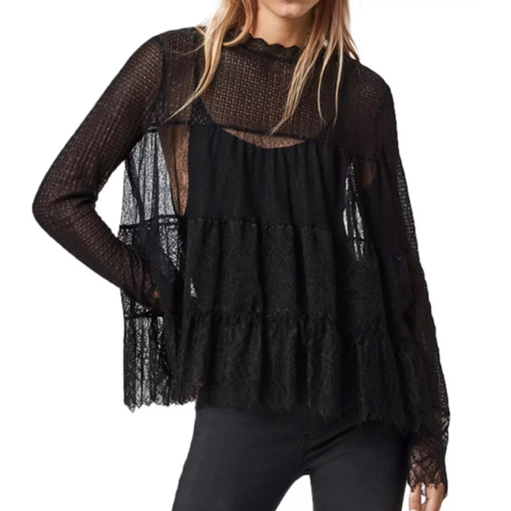 AllSaints Brielle Lace Top Size 4 NWT